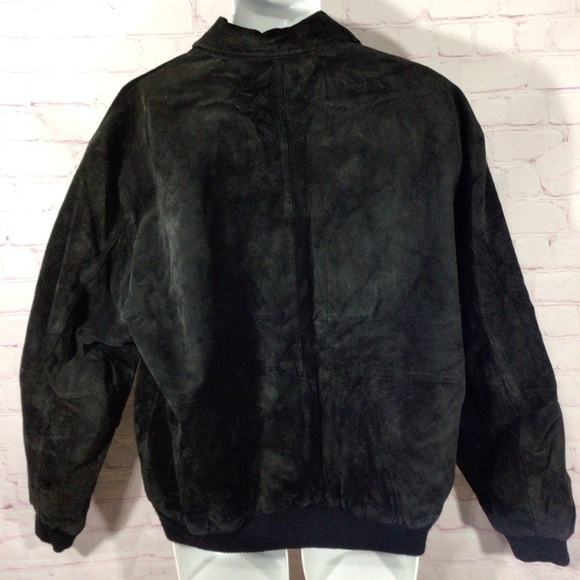 Back Bay Leather Design Black Suede Leather Jacket - Size Large - Picture 5 of 10